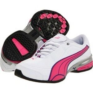 Puma Tazon 4 white/fluo pink/heliotrope sz:9.5